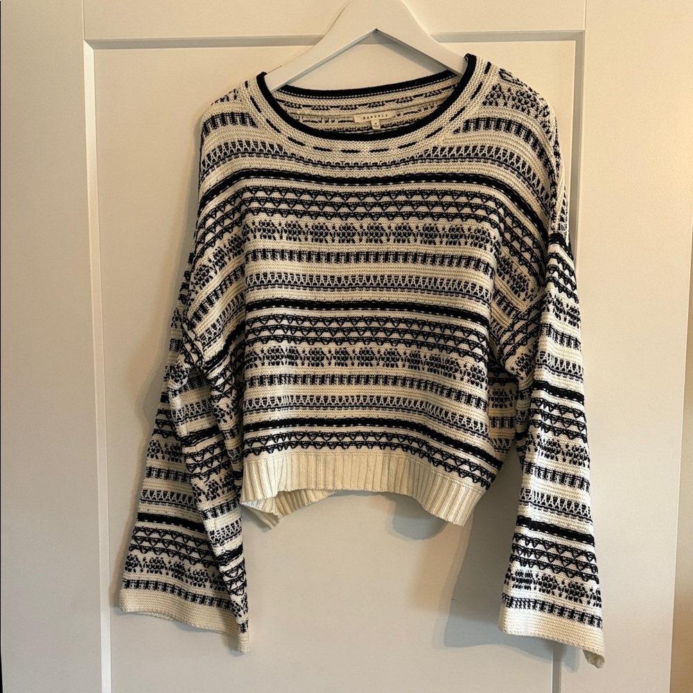 Elegant Black and Cream Knit Sweater